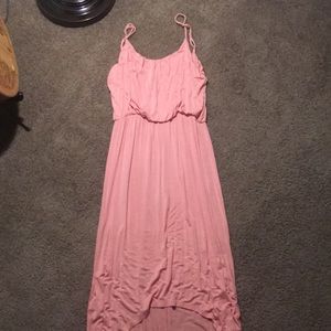 Salmon high low dress